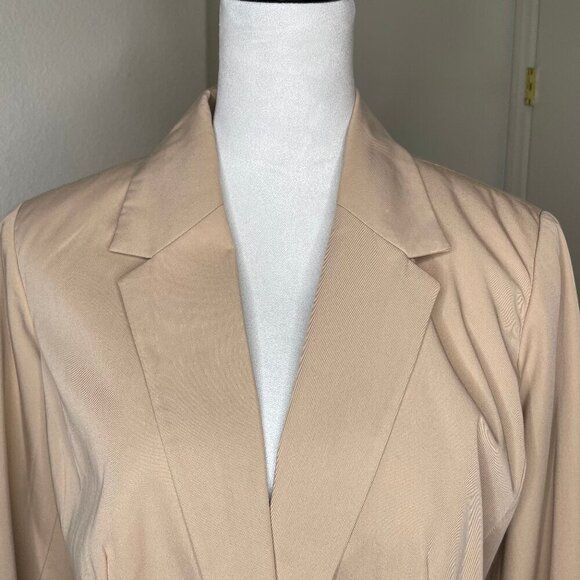 Denim 24/7 Women's Beige Classic Fit Blazer Single Breasted Career Office 12W - Picture 2 of 7